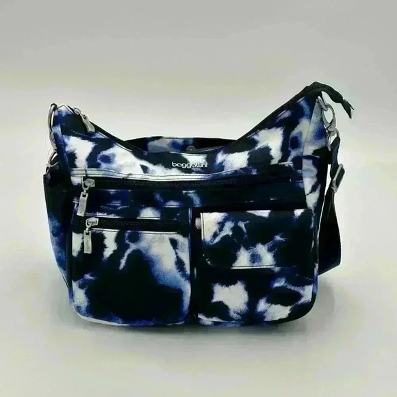 Baggallini Modern Everywhere Crossbody Bag | Navy Ink Tie Dye - Picture 2 of 11